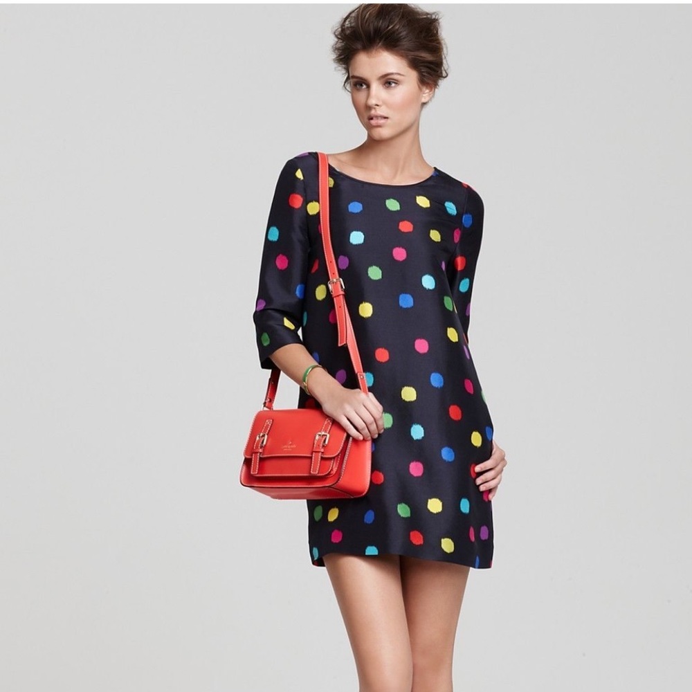 KATE SPADE Silk Belina Polka Dot Shift Dress 8